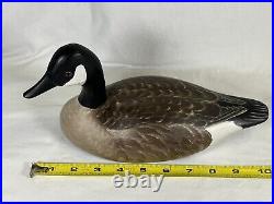 VTG Hand Carved Painted Signed Solid Wood Canada Goose Decoy Bob Coleman 10