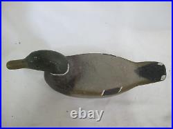 Vintage 1960's Hand Carved Painted Large MALLARD Duck DECOY