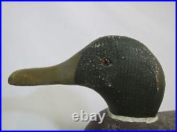 Vintage 1960's Hand Carved Painted Large MALLARD Duck DECOY