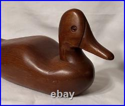 Vintage (1970s) Redhead Wooden Duck Decoy/Sculpture Handcarved by Albert E Myers