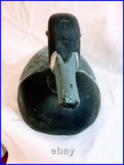 Vintage American Hand-Carved Wooden Painted Bluebill Duck Decoy, prob. 1930-50s