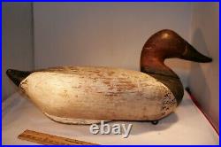 Vintage Antique Old Wooden Working Md. With anchor, CANVASBACK, duck decoy