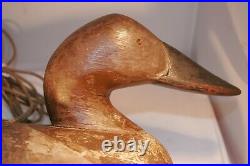 Vintage Antique Old Wooden Working Md. With anchor, CANVASBACK, duck decoy