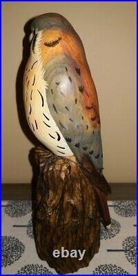 Vintage Big Sky Carvers Master's Edition Kestrel Hawk Eagle Wood carving Decoy