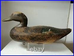 Vintage Black Duck Drake Decoy, Possibly By Madison Mitchell