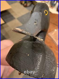 Vintage Bluebill Drake Duck Decoy Original Paint Lake Erie Area Raised Wings