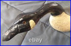 Vintage Canadian Goose Decoy/Hand-Carved/American Folk Art/Wooden/Hunting
