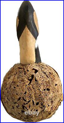 Vintage Canadian Goose Decoys, Wood, Reed & Straw, Made In The Philippines #7673