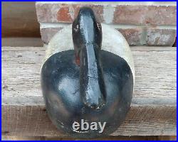 Vintage Canvasback Drake Bobtail Style Carved Painted Wooden Duck Decoy