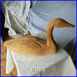 Vintage Carved Wood Duck Decoy 13 x 23 inches
