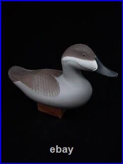 Vintage Charles Jobes Working Decoy Duck with Stand SIGNED