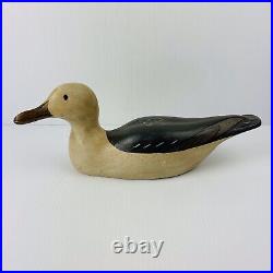 Vintage Chas. A. Moore 1981 Duck Decoy 15 1/2 Hand Carved And Painted Wood Rare