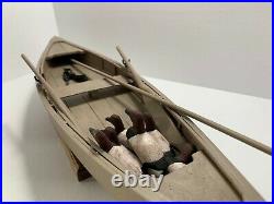 Vintage Chesapeake Railbird Skiff Hunting Boat Model Replica Plus Duck Decoys