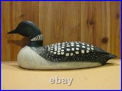 Vintage Common Loon Hand Carved Decorative Decoy by Danny Lee Heuer Original