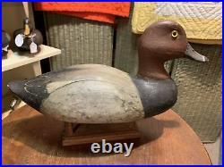 Vintage Dave Hodgman Niles Michigan Redhead Duck Decoy Original Paint Excellent