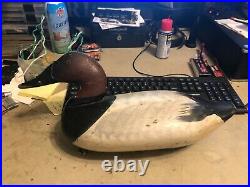 Vintage Duck Decoy Antique Canvas Back by Jim Currier. Very Rare