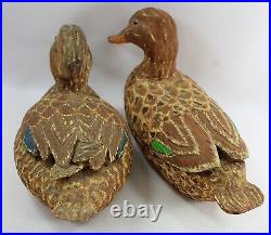 Vintage Duck Decoys Gadwalls, Hen and Drake Half Size Hand Made