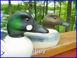 Vintage Duck Decoys Pair Of Goldeneyes Drake And Hen