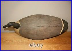 Vintage Folky Goose Decoy New Brunswick Canada Maine Solid Wood Duck