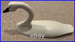 Vintage Full Size Hand Carved Swan Decoy Leonard Lipham JR. 35x12x18.5