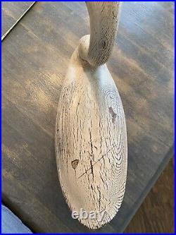 Vintage Hand Carved Swan Decoy / Painted / Signed by T. J. Hooker of DU