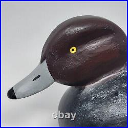 Vintage Hand-carved Wood Drake Redhead Duck Decoy Signed AC1284