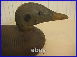 Vintage Handcarved & Painted Wooden Duck Decoy WithGlass Eyes, 16 L X 6 W X 7 H