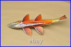Vintage Harley Ragan Chassell MI 13 Brook Trout Hand Carved Fish Spearing Decoy