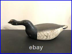 Vintage Hollow Carved Wood Serpent Neck Hissing Brant Goose Duck Decoy Glass Eye