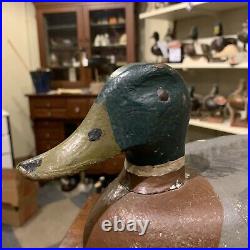 Vintage Hollow Illinois River Mallard Duck Decoy By William Eveland Pekin, Il