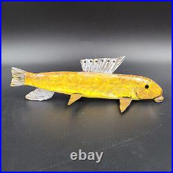 Vintage Ice Spear Fishing Decoy Hand Made and Painted Fish Signed