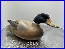 Vintage Mallard Drake Duck Decoy Hand Carved Wooden 10 Gift