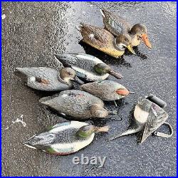Vintage Mallard Duck Decoys Lot of 8 Italy / USA Made SPORT PLASTIC with Weights