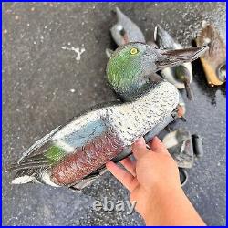 Vintage Mallard Duck Decoys Lot of 8 Italy / USA Made SPORT PLASTIC with Weights