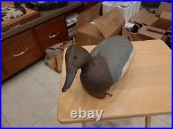 Vintage Nick Purdo Canvasback Duck Decoy. Balsa wood Body