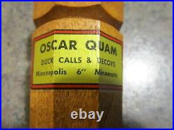 Vintage OSCAR QUAM DUCK CALLS & DECOYS 6 wooden DUCK Call Appears unused