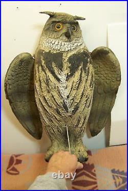 Vintage Owl Decoy Mechanical Wings Italy Vintage Hunting 4ur duck goose collecti