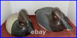 Vintage Pair Of Nick Purdo Canvasback Duck Decoys Original Signed & Dated
