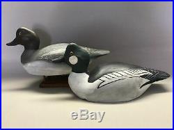 Vintage Pair of Goldeneye Duck Decoys, Torry Ward Waterfowl, Hunting, Goose
