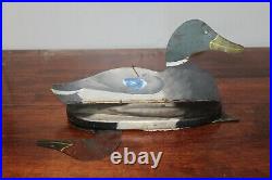 Vintage Primitive Pair Of Duck Decoys Double Sided