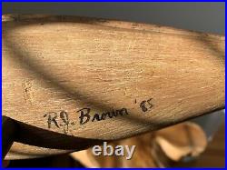 Vintage R. J. Bob Brown Carved Shorebird Decoy Barnegat NJ