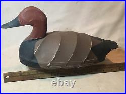 Vintage Redhead Duck Decoy Canvas Covered Signed Maryland Hunting