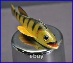 Vintage Sonny Bashore Perch 4 1/2 Carved Fishing Fish Decoy Paulding OH