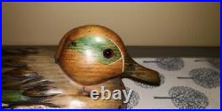 Vintage Tom Taber Hand Carved Green Wing Teal Duck Decoy EXCELLENT RARE