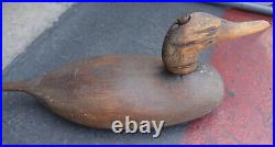 Vintage Wood Duck Decoy Removable Moveable Head Hunting Antique Wooden 18x5
