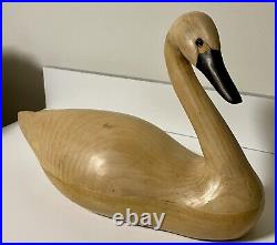 Vintage Wooden DUX'DEKES Tundra Swan 16 Long Decoy Signed 10/94