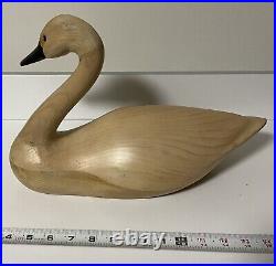 Vintage Wooden DUX'DEKES Tundra Swan 16 Long Decoy Signed 10/94