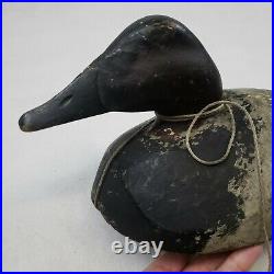Vintage Wooden Decoy Duck with Angled Bottom and Anchor Weight