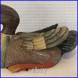 Vintage Wooden Hand Carved Decoy Ducks (2 Wood Ducks)