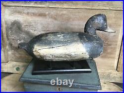 Vintage antique old wooden working Hudson Style Va. Bluebill duck decoy